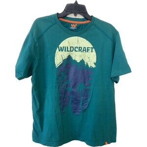 Wildcraft Mens Green Short Sleeve T-shirt Size XL Mountain